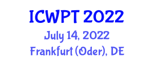 International Conference on Water Pollution and Treatment (2022) (ICWPT) July 14, 2022 - Frankfurt (Oder), Germany