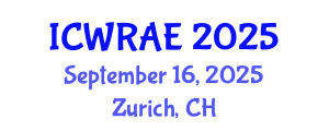 International Conference on Water Resources and Arid Environments (ICWRAE) September 16, 2025 - Zurich, Switzerland