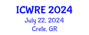 International Conference on Water Resources and Environment (ICWRE) July 22, 2024 - Crete, Greece