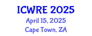 International Conference on Water Resources and Environment (ICWRE) April 15, 2025 - Cape Town, South Africa