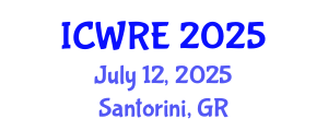 International Conference on Water Resources and Environment (ICWRE) July 12, 2025 - Santorini, Greece