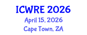 International Conference on Water Resources and Environment (ICWRE) April 15, 2026 - Cape Town, South Africa