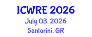 International Conference on Water Resources and Environment (ICWRE) July 03, 2026 - Santorini, Greece International Conference on Water Resources and Environment (ICWRE) July 03, 2026 - Santorini, Greece