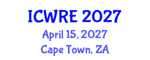 International Conference on Water Resources and Environment (ICWRE) April 15, 2027 - Cape Town, South Africa International Conference on Water Resources and Environment (ICWRE) April 15, 2027 - Cape Town, South Africa