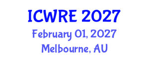 International Conference on Water Resources and Environment (ICWRE) February 01, 2027 - Melbourne, Australia International Conference on Water Resources and Environment (ICWRE) February 01, 2027 - Melbourne, Australia