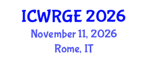 International Conference on Water Resources and Geotechnical Engineering (ICWRGE) November 11, 2026 - Rome, Italy