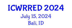 International Conference on Water Resources and Renewable Energy Development (ICWRRED) July 15, 2024 - Bali, Indonesia