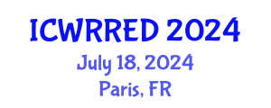 International Conference on Water Resources and Renewable Energy Development (ICWRRED) July 18, 2024 - Paris, France