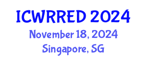 International Conference on Water Resources and Renewable Energy Development (ICWRRED) November 18, 2024 - Singapore, Singapore
