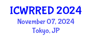 International Conference on Water Resources and Renewable Energy Development (ICWRRED) November 07, 2024 - Tokyo, Japan