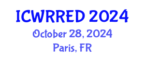 International Conference on Water Resources and Renewable Energy Development (ICWRRED) October 28, 2024 - Paris, France