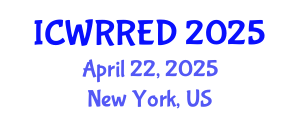 International Conference on Water Resources and Renewable Energy Development (ICWRRED) April 22, 2025 - New York, United States