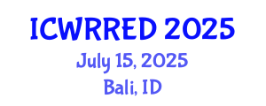 International Conference on Water Resources and Renewable Energy Development (ICWRRED) July 15, 2025 - Bali, Indonesia