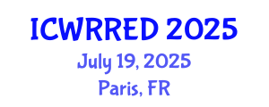 International Conference on Water Resources and Renewable Energy Development (ICWRRED) July 19, 2025 - Paris, France