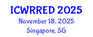 International Conference on Water Resources and Renewable Energy Development (ICWRRED) November 18, 2025 - Singapore, Singapore