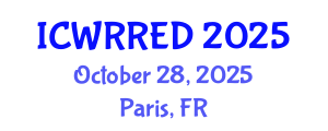 International Conference on Water Resources and Renewable Energy Development (ICWRRED) October 28, 2025 - Paris, France