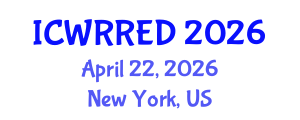 International Conference on Water Resources and Renewable Energy Development (ICWRRED) April 22, 2026 - New York, United States