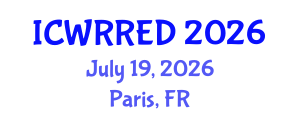 International Conference on Water Resources and Renewable Energy Development (ICWRRED) July 19, 2026 - Paris, France