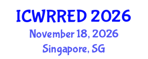 International Conference on Water Resources and Renewable Energy Development (ICWRRED) November 18, 2026 - Singapore, Singapore