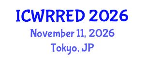 International Conference on Water Resources and Renewable Energy Development (ICWRRED) November 11, 2026 - Tokyo, Japan