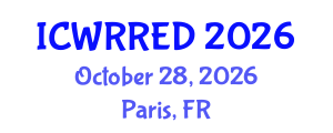 International Conference on Water Resources and Renewable Energy Development (ICWRRED) October 28, 2026 - Paris, France