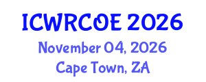 International Conference on Water Resources, Coastal and Ocean Engineering (ICWRCOE) November 04, 2026 - Cape Town, South Africa