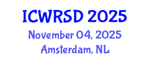 International Conference on Water Resources Sustainable Development (ICWRSD) November 04, 2025 - Amsterdam, Netherlands