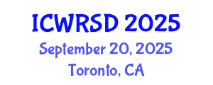 International Conference on Water Resources Sustainable Development (ICWRSD) September 20, 2025 - Toronto, Canada