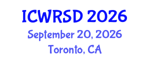 International Conference on Water Resources Sustainable Development (ICWRSD) September 20, 2026 - Toronto, Canada