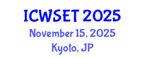 International Conference on Water Sciences, Engineering and Technology (ICWSET) November 15, 2025 - Kyoto, Japan