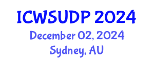 International Conference on Water-Sensitive Urban Design and Policy (ICWSUDP) December 02, 2024 - Sydney, Australia
