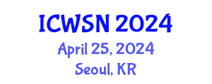 International Conference on Wireless Sensor Networks (ICWSN) April 25, 2024 - Seoul, Republic of Korea