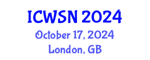 International Conference on Wireless Sensor Networks (ICWSN) October 17, 2024 - London, United Kingdom
