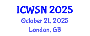 International Conference on Wireless Sensor Networks (ICWSN) October 21, 2025 - London, United Kingdom