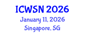 International Conference on Wireless Sensor Networks (ICWSN) January 11, 2026 - Singapore, Singapore
