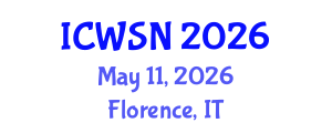 International Conference on Wireless Sensor Networks (ICWSN) May 11, 2026 - Florence, Italy International Conference on Wireless Sensor Networks (ICWSN) May 11, 2026 - Florence, Italy