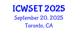 International Conference on Women in Science, Engineering and Technology (ICWSET) September 20, 2025 - Toronto, Canada