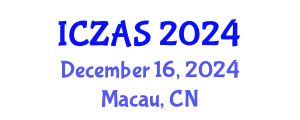 International Conference on Zoology and Animal Science (ICZAS) December 16, 2024 - Macau, China