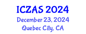 International Conference on Zoology and Animal Science (ICZAS) December 23, 2024 - Quebec City, Canada