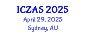 International Conference on Zoology and Animal Science (ICZAS) April 29, 2025 - Sydney, Australia