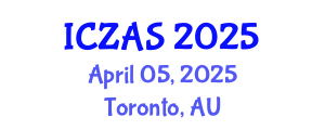 International Conference on Zoology and Animal Science (ICZAS) April 05, 2025 - Toronto, Australia