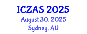 International Conference on Zoology and Animal Science (ICZAS) August 30, 2025 - Sydney, Australia
