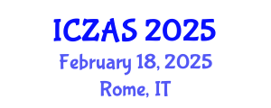 International Conference on Zoology and Animal Science (ICZAS) February 18, 2025 - Rome, Italy