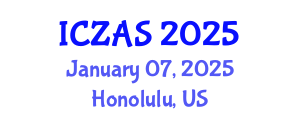 International Conference on Zoology and Animal Science (ICZAS) January 07, 2025 - Honolulu, United States