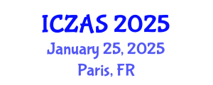 International Conference on Zoology and Animal Science (ICZAS) January 25, 2025 - Paris, France