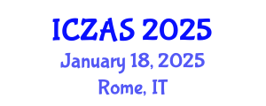 International Conference on Zoology and Animal Science (ICZAS) January 18, 2025 - Rome, Italy