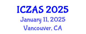 International Conference on Zoology and Animal Science (ICZAS) January 11, 2025 - Vancouver, Canada