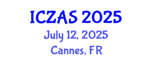International Conference on Zoology and Animal Science (ICZAS) July 12, 2025 - Cannes, France