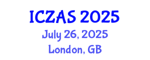 International Conference on Zoology and Animal Science (ICZAS) July 26, 2025 - London, United Kingdom
