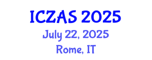 International Conference on Zoology and Animal Science (ICZAS) July 22, 2025 - Rome, Italy